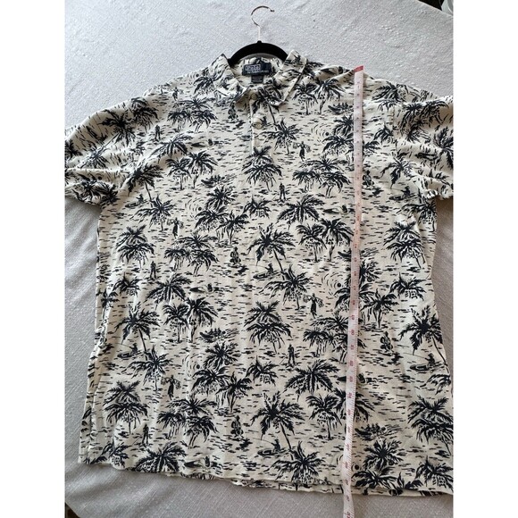 Vintage Polo Ralph Lauren Mens Hawaiian Polo Shirt size XL Floral Palm Trees 90s - Picture 10 of 11